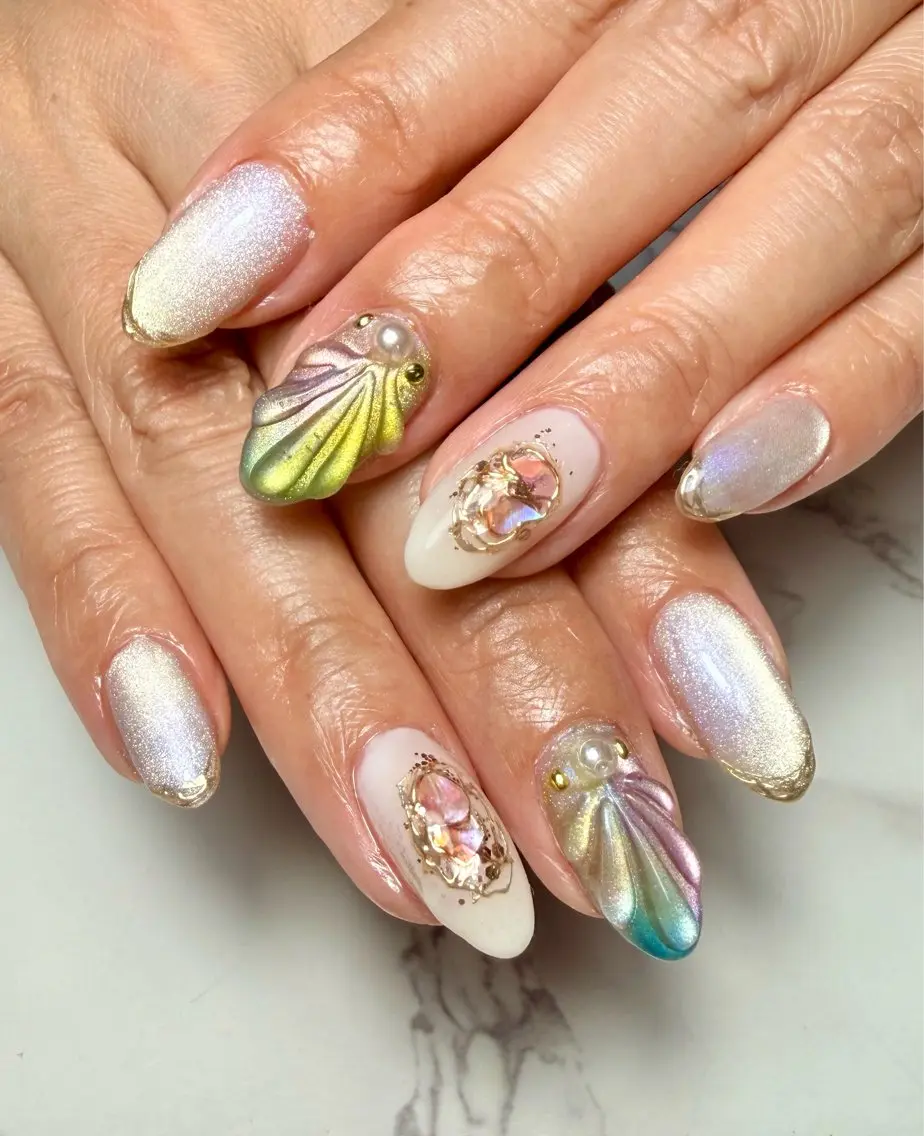 ネイル アニマル柄 アートネイル チークネイル フラッシュネイル フラッシュマグ Mai’s nailのネイルデザイン