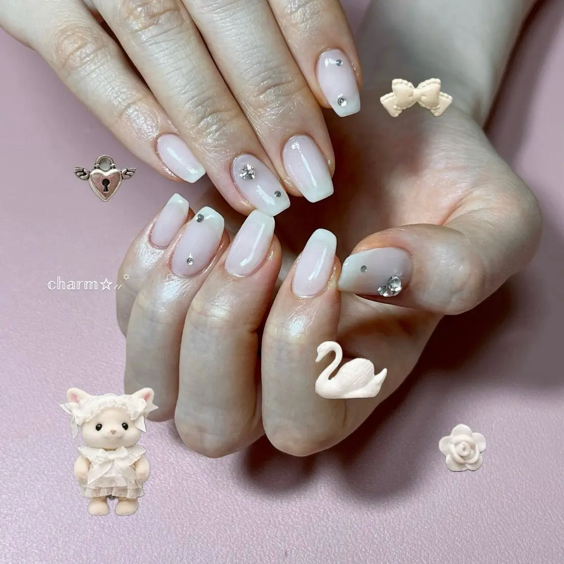 ネイル シンプルネイル nail salon charmのネイルデザイン