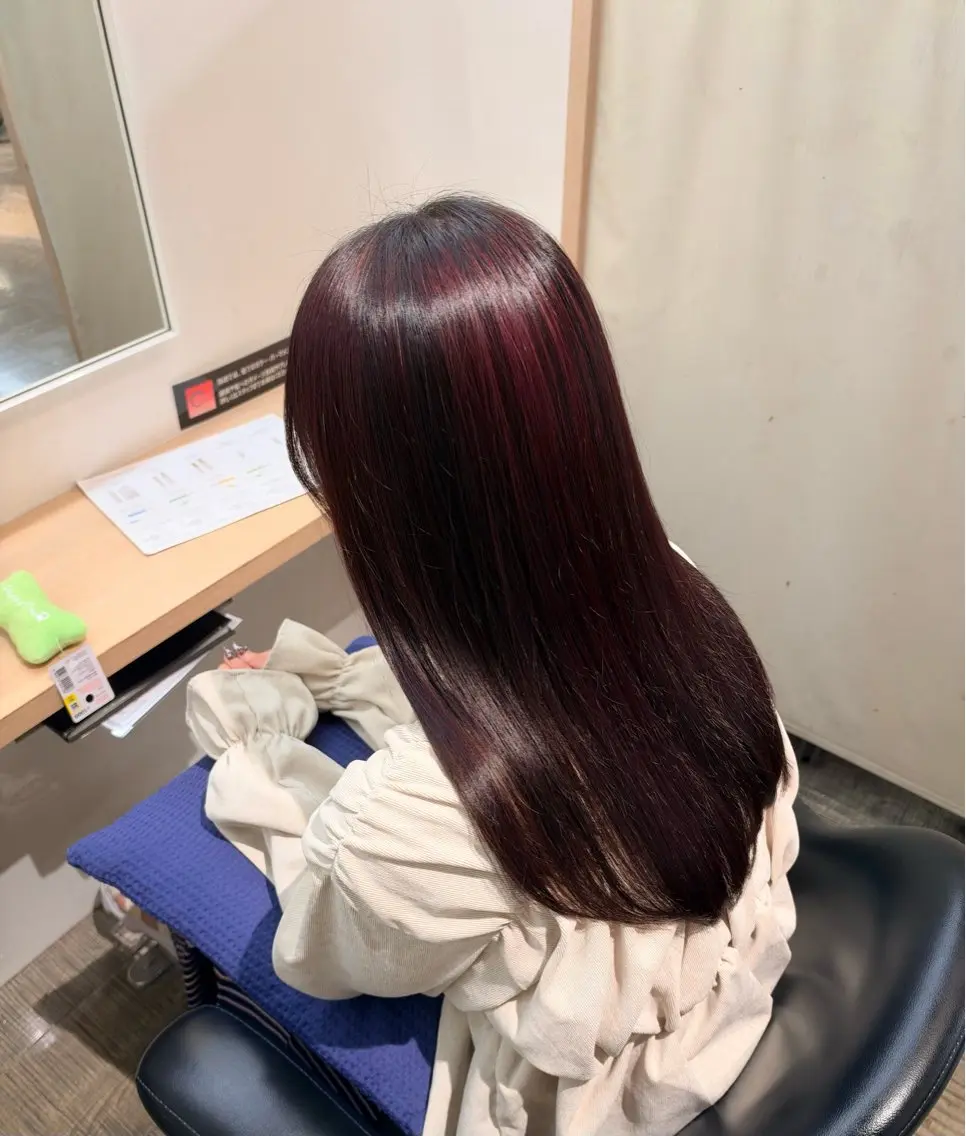 ロング カラー カット ヘアカラー トリートメント 謝花 卯依┆͓̽ モデル募集中🪽⋆꙳のヘアスタイル