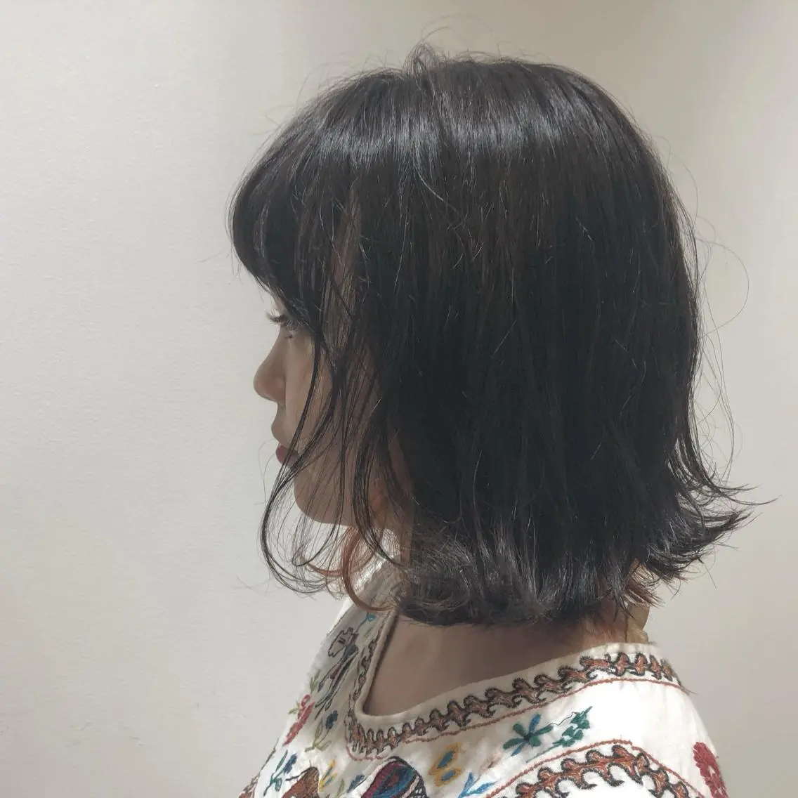 ミディアム カラー インナーカラー オレンジ 江原 彩華のヘアスタイル
