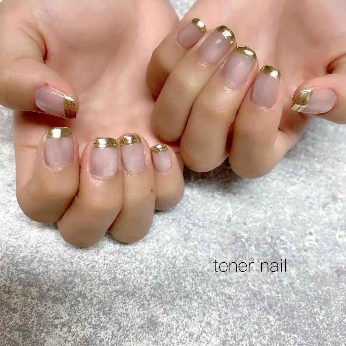 ネイル フレンチネイル ミラーネイル ニュアンスネイル テネルネイル tener nailのネイルデザイン