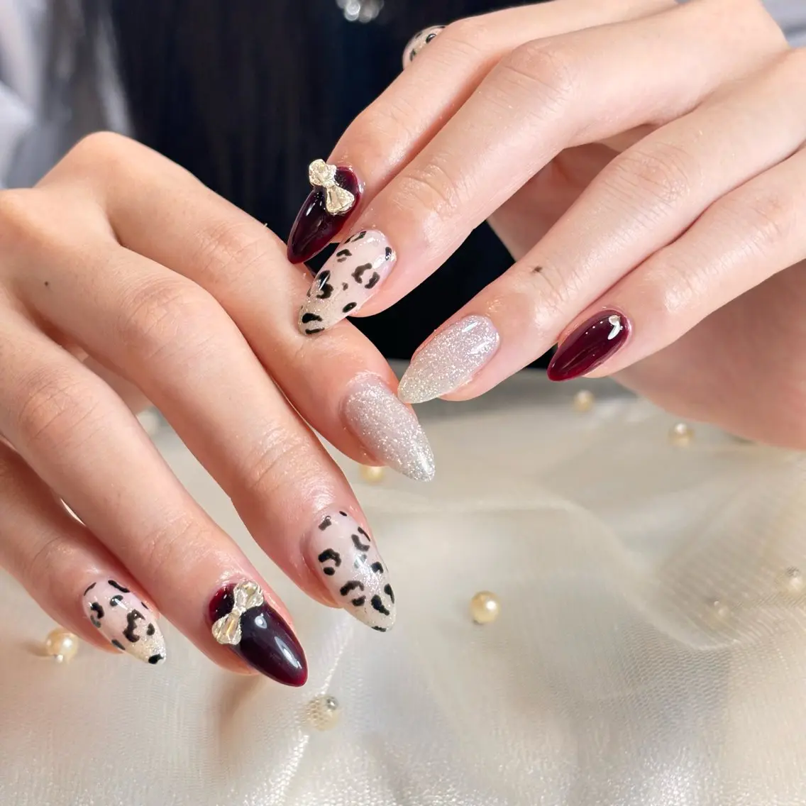 ネイル 桜ネイル 長さ出し フレンチネイル 韓国ネイル マグネットネイル ハンドネイル Kiwami nailsalonのネイルデザイン