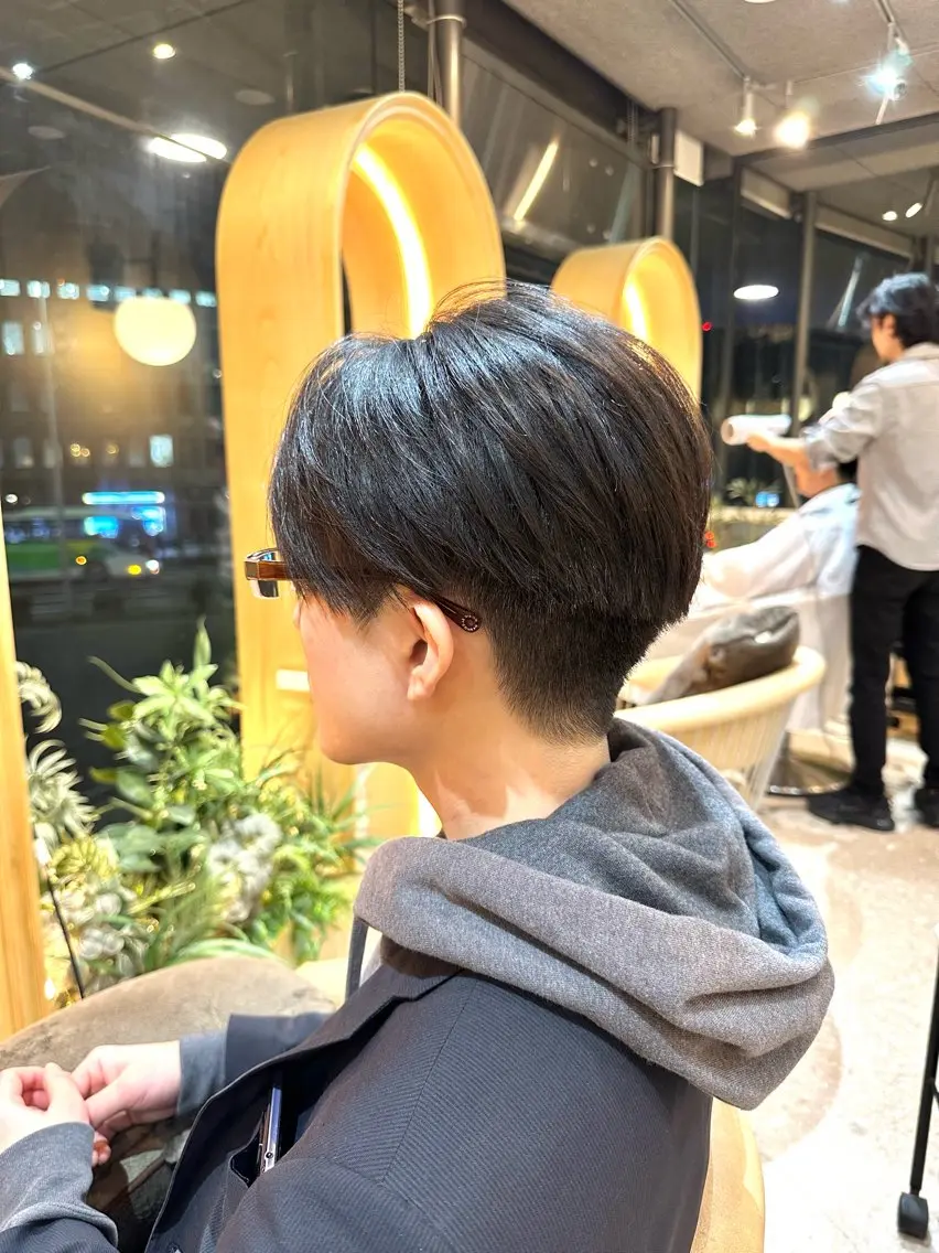 ショート メンズ 撮影モデル募集【くび れショートボブ】馨のヘアスタイル