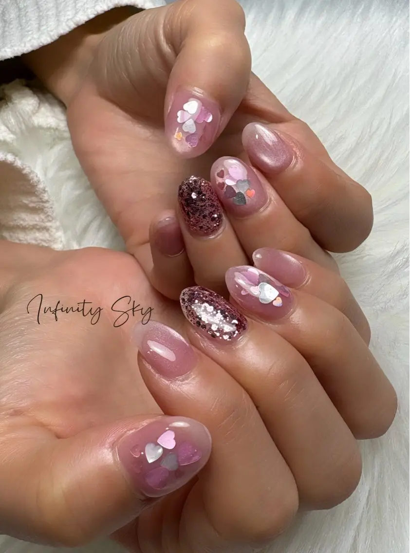 ネイル バレンタイン infinity skyのネイルデザイン