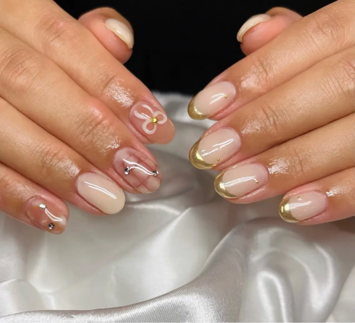 ネイル リボン ハンドネイル HazeGrass NAILのネイルデザイン