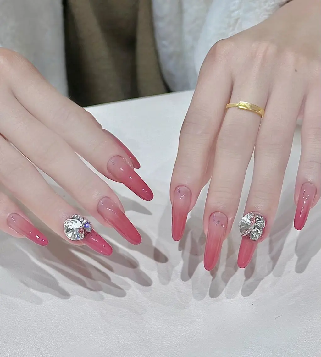ネイル ハンドネイル 🍑長さだし ワンホン💅モモコのネイルデザイン