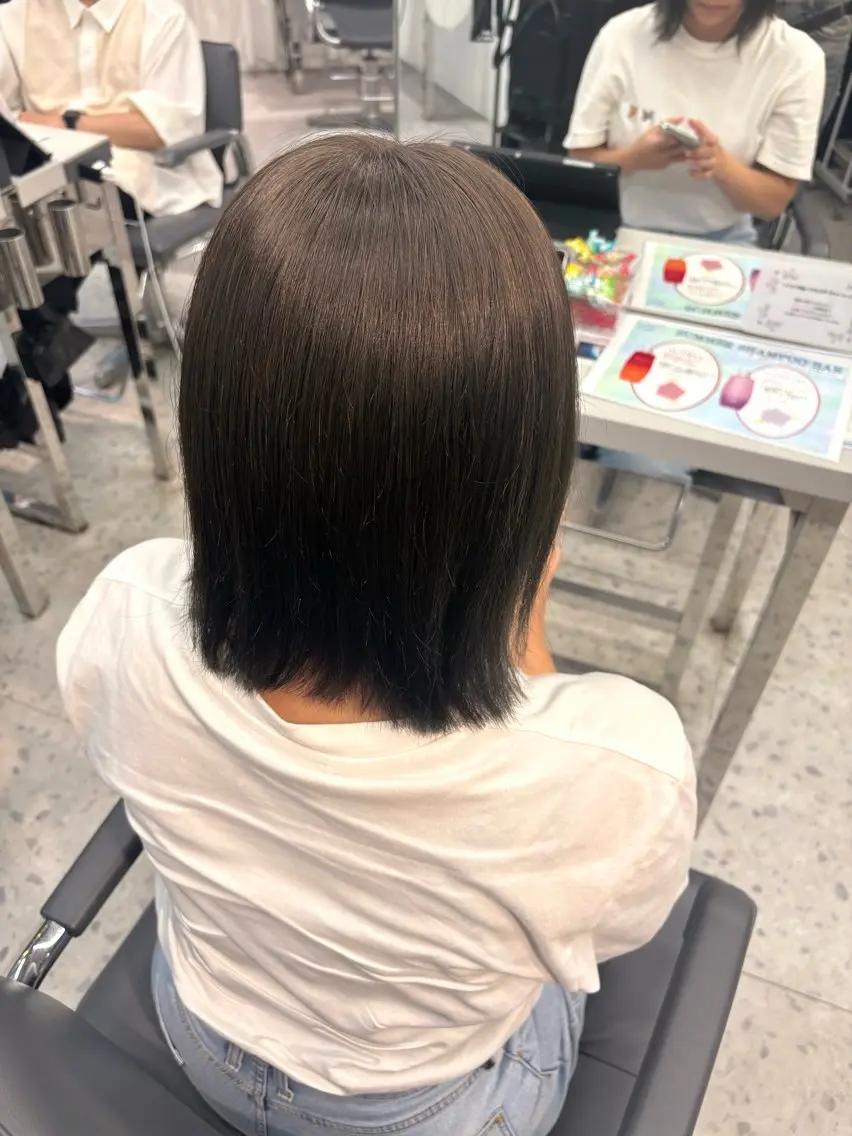 ミディアム カラー ベージュカラー カットモデル/渋谷 ソナのヘアスタイル