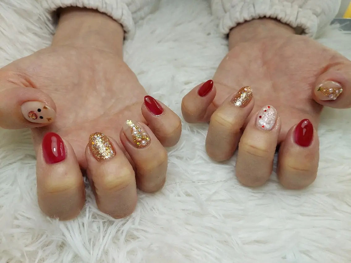 ネイル クリスマス Nailspeace Omalyのネイルデザイン