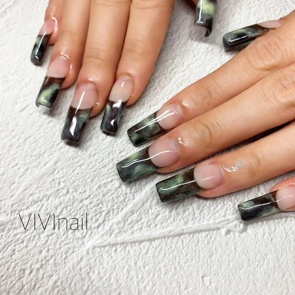 ネイル フレンチネイル ロングネイル ハンドネイル vivi nailのネイルデザイン