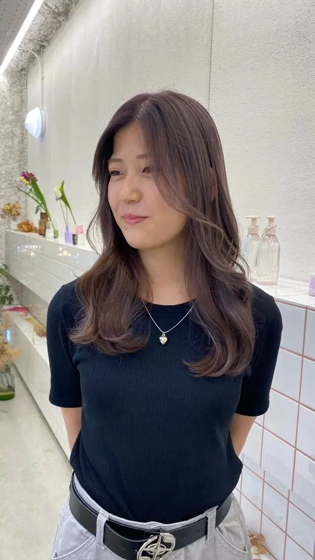 ロング カラー グレージュ ラベンダーカラー カット ヘアカラー トリートメント NIKO/名古屋/ 髪質改善/艶髪のヘアスタイル