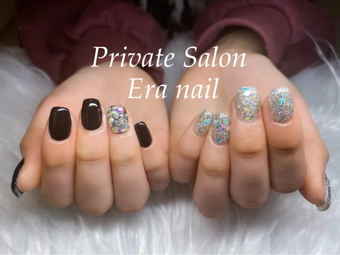 ネイル ワンカラーネイル ストーンネイル ハンドネイル Era nailのネイルデザイン