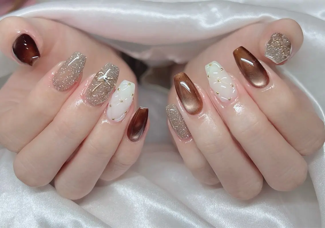 ネイル 🎀PG🩵 ネイルサロンのネイルデザイン