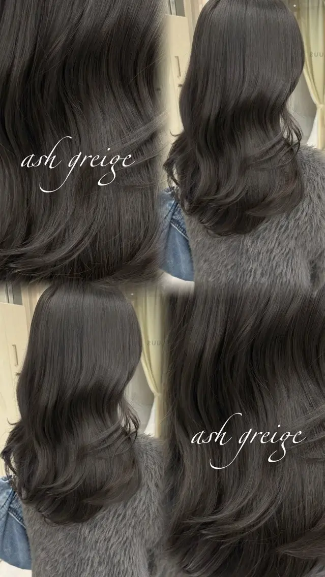 カラー アッシュ カット ヘアカラー トリートメント ヘッドスパ むく。/顔周りカット /髪質改善ストレートのヘアスタイル