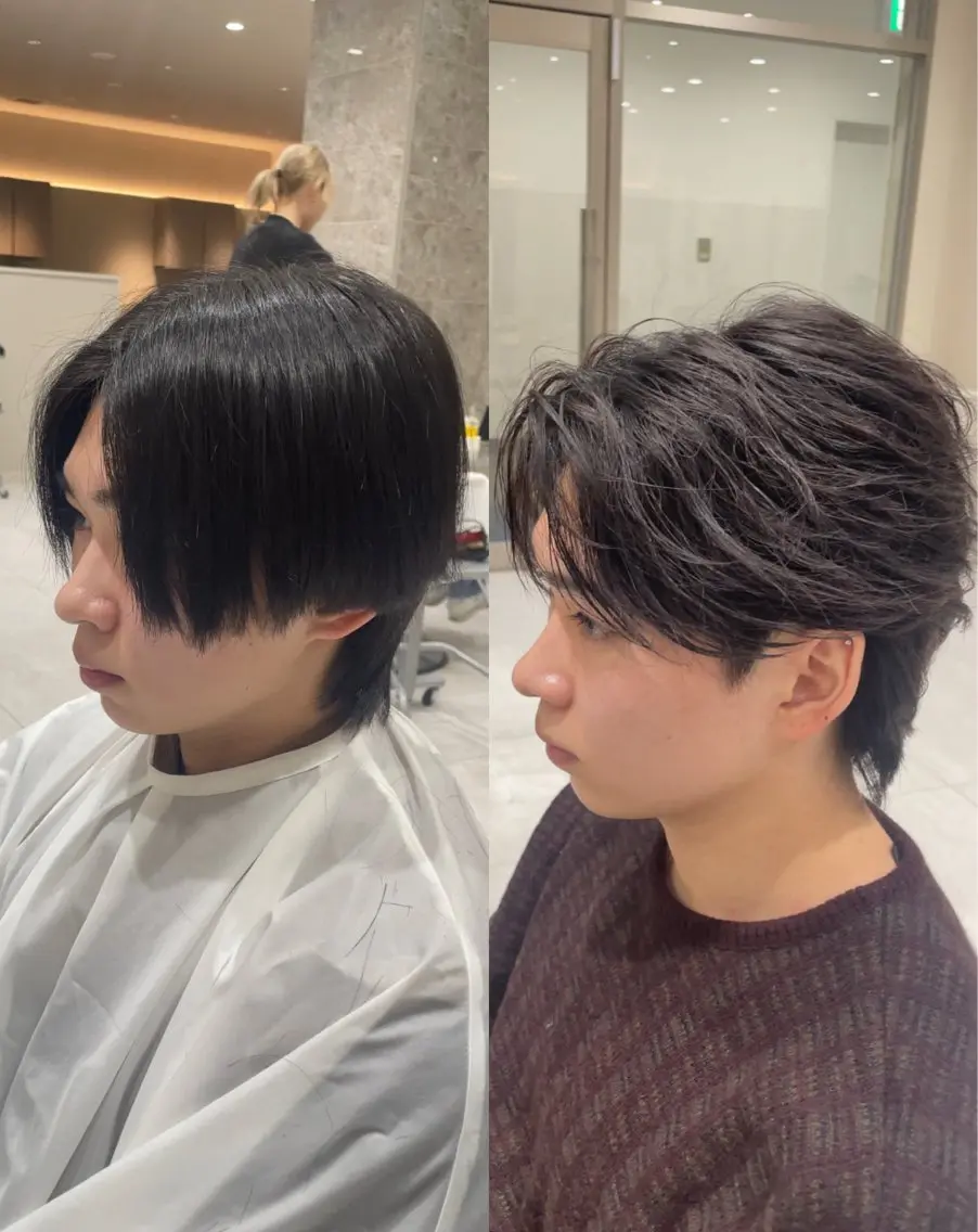 メンズ センターパート メンズパーマ カット パーマ メンズ特化 ハヤトのヘアスタイル