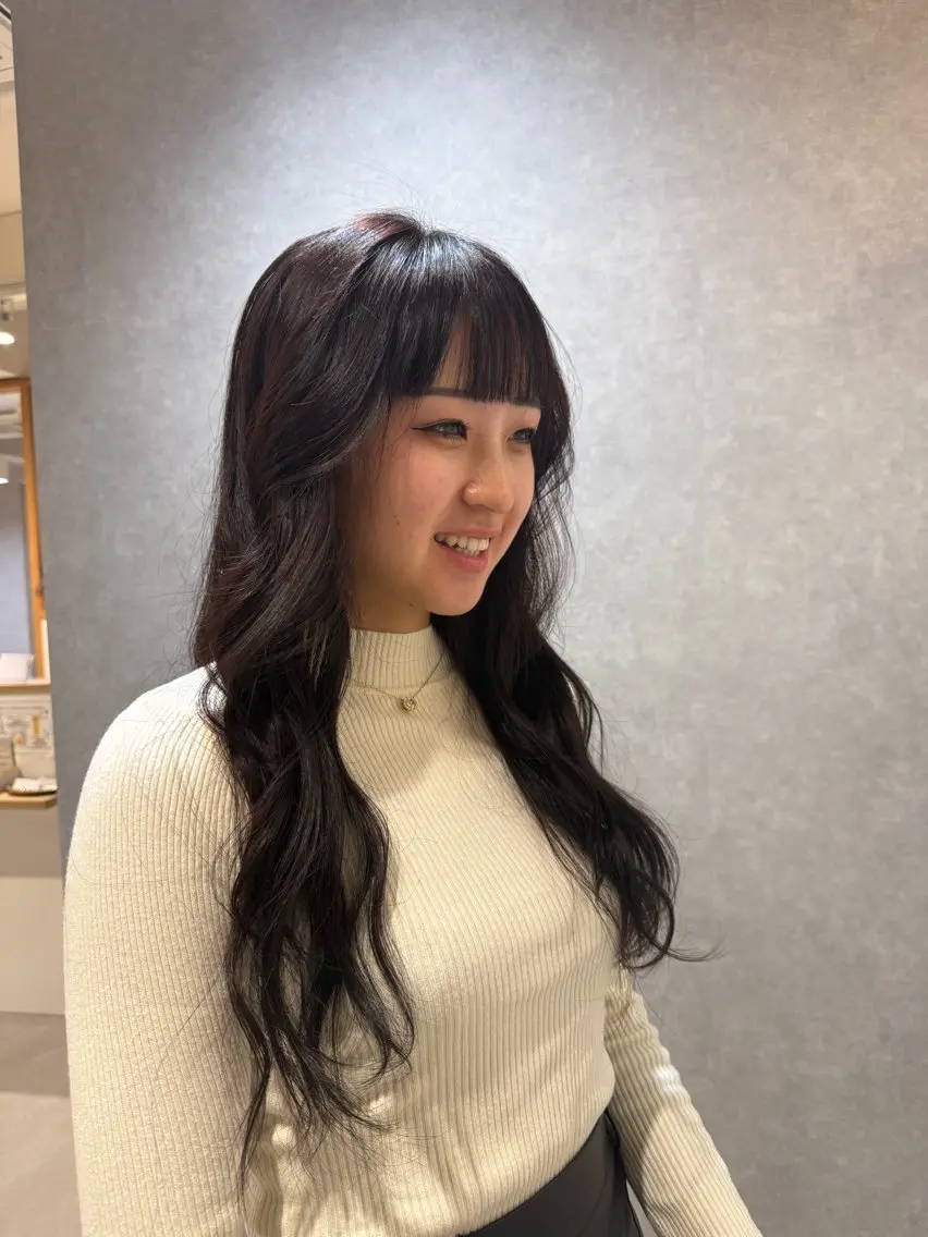 セミロング カラー anju.カット 透明感カラー/パーマのヘアスタイル