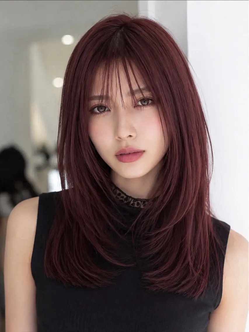 ロング カラー ヘアカラー 韓国×艶ハイトーンが かわいい✨️リオ🍒のヘアスタイル