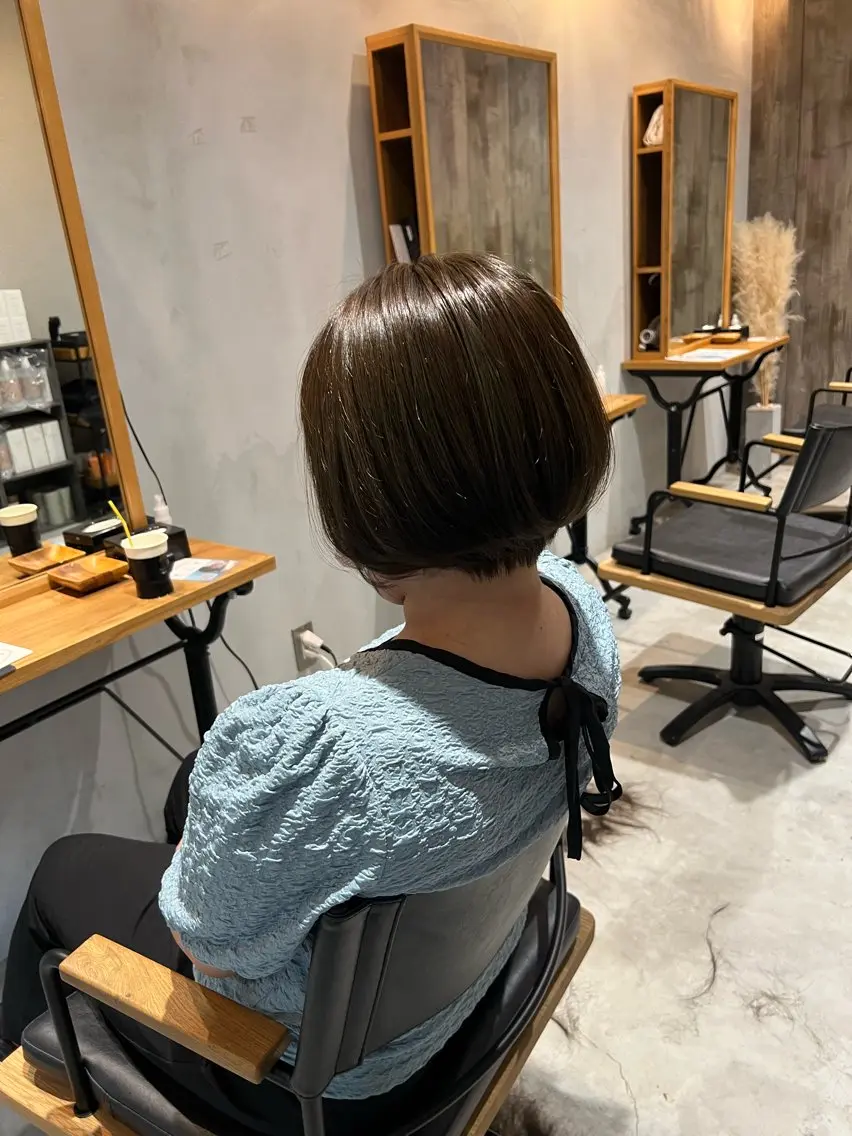ショート ショートボブ アッシュ ボブ ショートヘア トリートメント 🎀Lolonois 池田店🎀佐藤百奈美のヘアスタイル