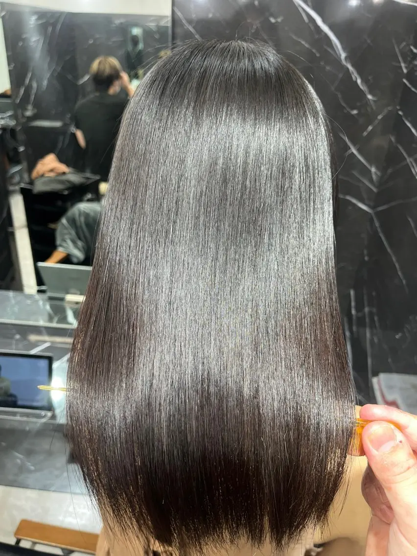 セミロング くせ毛 ulu+sia/ 神戸本格派髪質改善のヘアスタイル