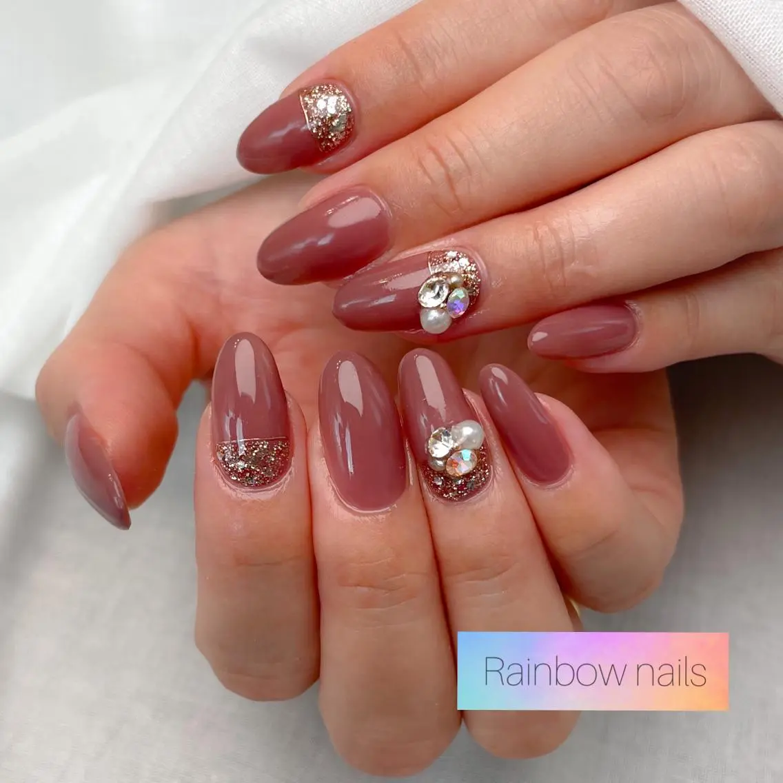 ネイル ハンドネイル Rainbow nailsくろちゃんのネイルデザイン
