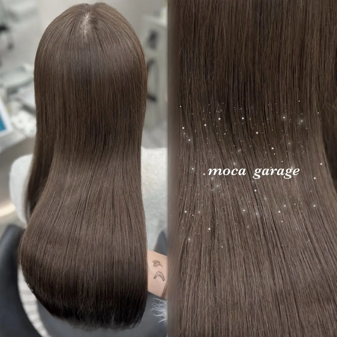 ロング カラー 透明感カラー グレージュ オレンジ ヘアカラー ♡Aira♡Lond /レイヤー/縮毛のヘアスタイル