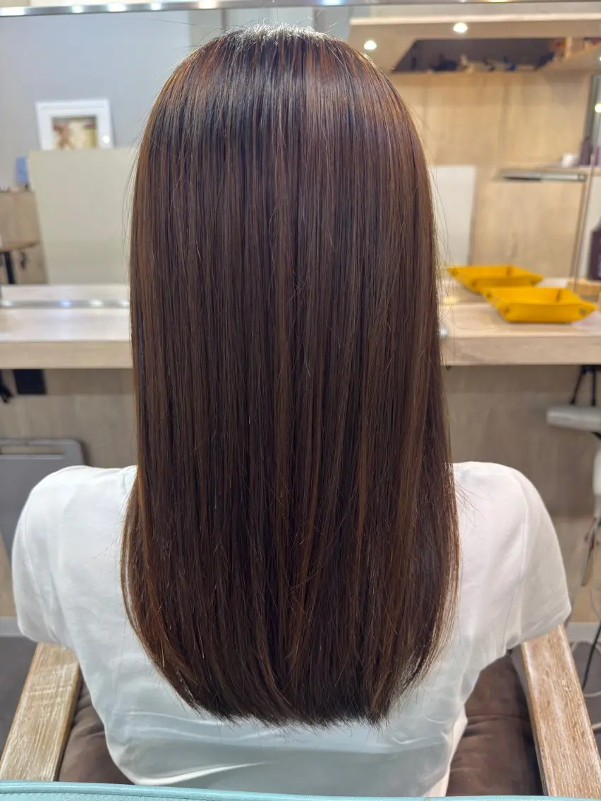 ロング 縮毛矯正 吉野 可林のヘアスタイル