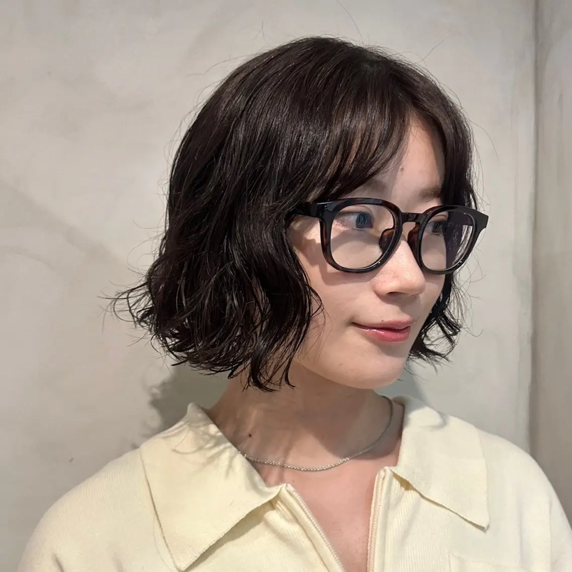 ショート パーマ ボブ 縮毛矯正 ニュアンスパーマ Yuki☺︎パーマ レイヤーカットのヘアスタイル