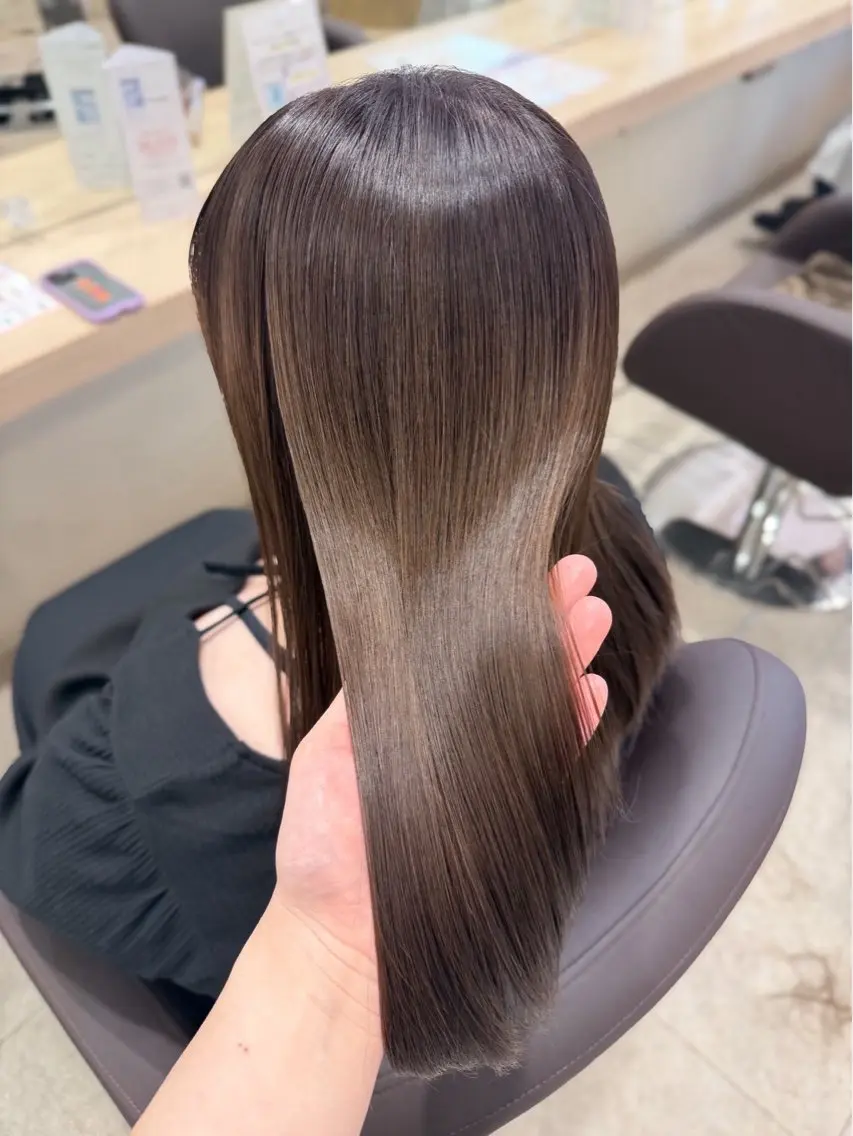 セミロング カラー ブラウンカラー 透明感カラー トリートメント ヘアカラー トリートメント 艶感/修復カラー/ 一途👾↝のヘアスタイル