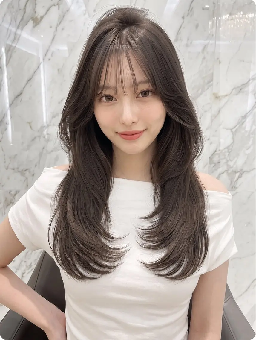 セミロング カラー カット ヘアカラー トリートメント 髪質改善/艶髪特化 TORIIのヘアスタイル