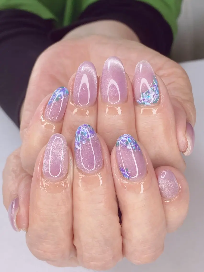 ネイル アニマル柄 アートネイル オーロラネイル 桜ネイル クリアネイル Nail Salon ertiのネイルデザイン