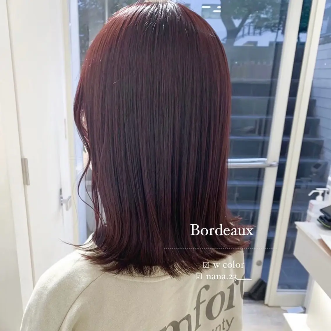 カラー ボルドーカラー ParveMix￤ 出石 菜々🥂のヘアスタイル