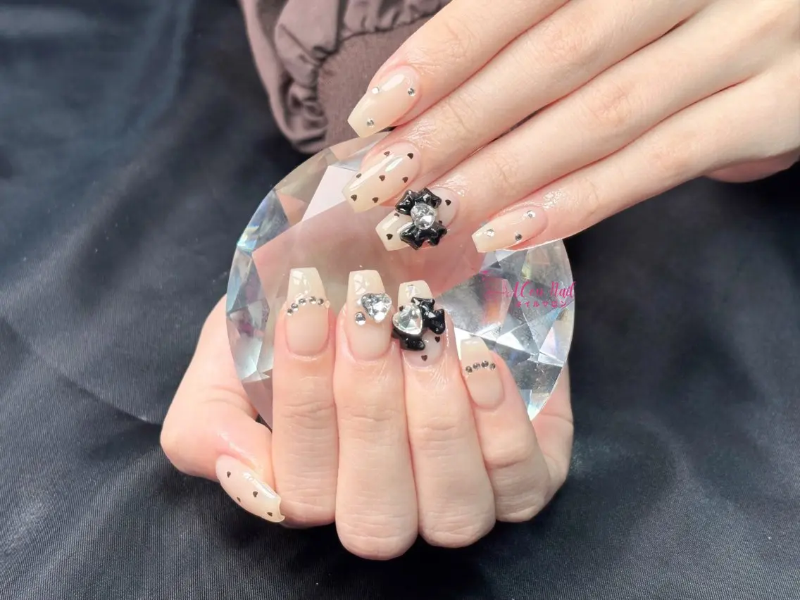 ネイル 桜ネイル 長さ出し フラワーネイル フレンチネイル ジェルネイル ハンドネイル ACon NailSalonのネイルデザイン