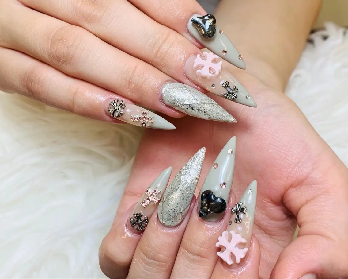ネイル チークネイル 長さ出し フットネイル 韓国ネイル マグネットネイル ハンドネイル ハンドケア AN NAIL _HOAのネイルデザイン