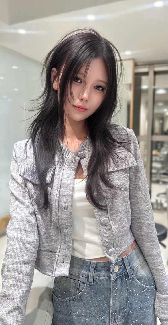ロング カラー ヘアアレンジ カット ヘアカラー トリートメント ヘアセット 🫧🇰🇷韓国ヘア レイヤー🐺Yutaのヘアスタイル