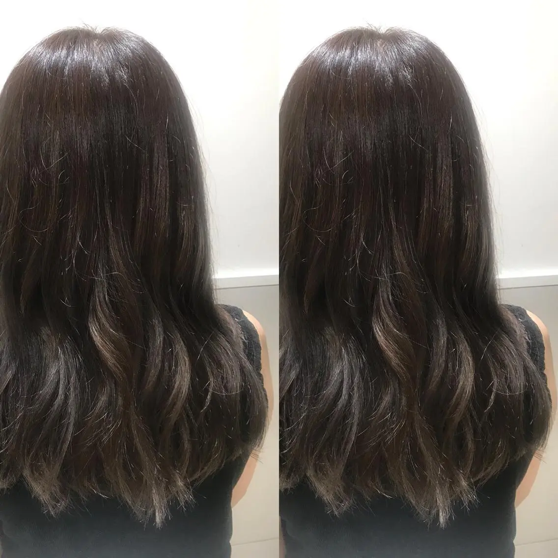 セミロング カラー 小栗 麻衣のヘアスタイル