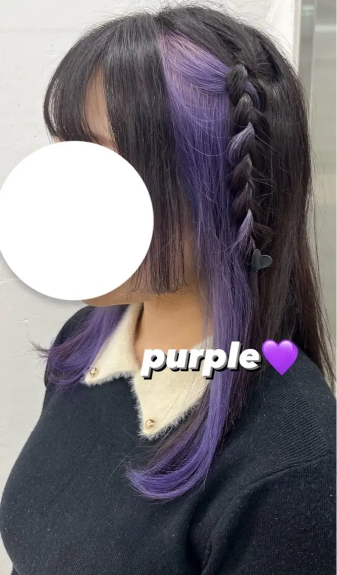 ロング カラー イヤリングカラー パープルカラー 🫧‪Ameri🫧 Emma ecoleのヘアスタイル