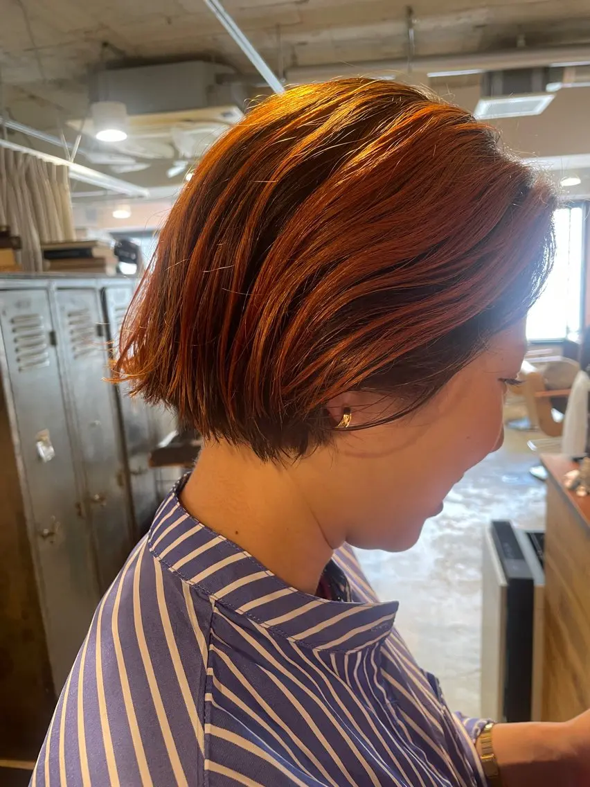 ショート カラー カット ヘアカラー トリートメント ayane⭐️ボブ・ ショート・パーマのヘアスタイル