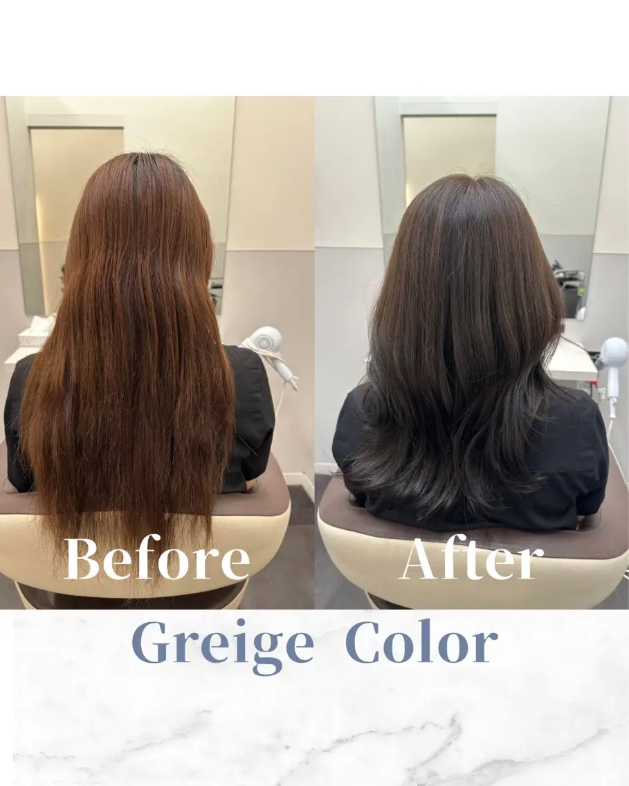 ロング カラー 透明感カラー グレージュ 髪質改善 トリートメント カット ヘアカラー トリートメント 【美髪矯正 /髪質改善】RINのヘアスタイル