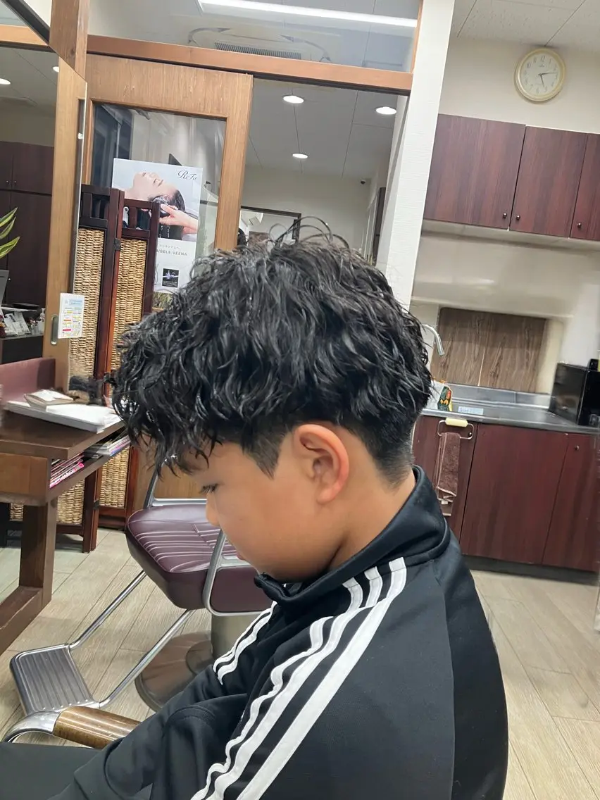ショート パーマ メンズ キッズ カット パーマ Naka haraのヘアスタイル