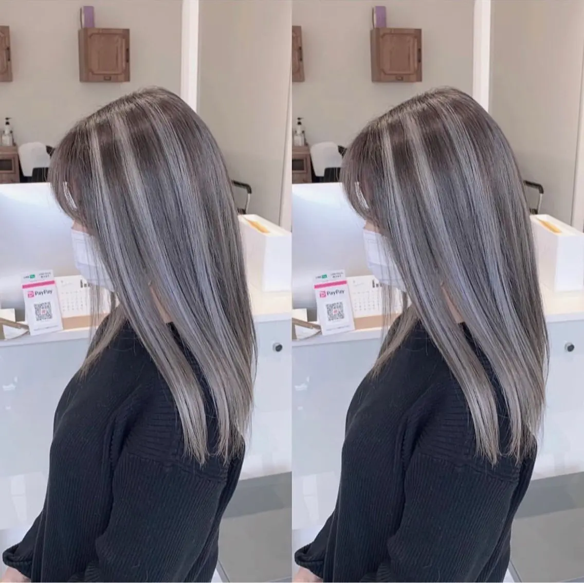 ロング カラー ブリーチ ケアブリーチ ハイライトカラー インナーカラー ハイライト ヘアカラー 福西 洋斗のヘアスタイル