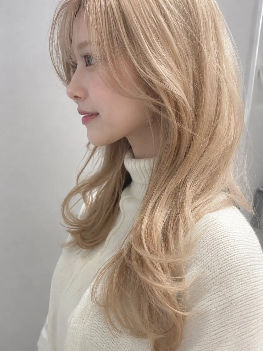 ミディアム カラー ヘアカラー トリートメント 韓国hair ·͜· watanabeのヘアスタイル