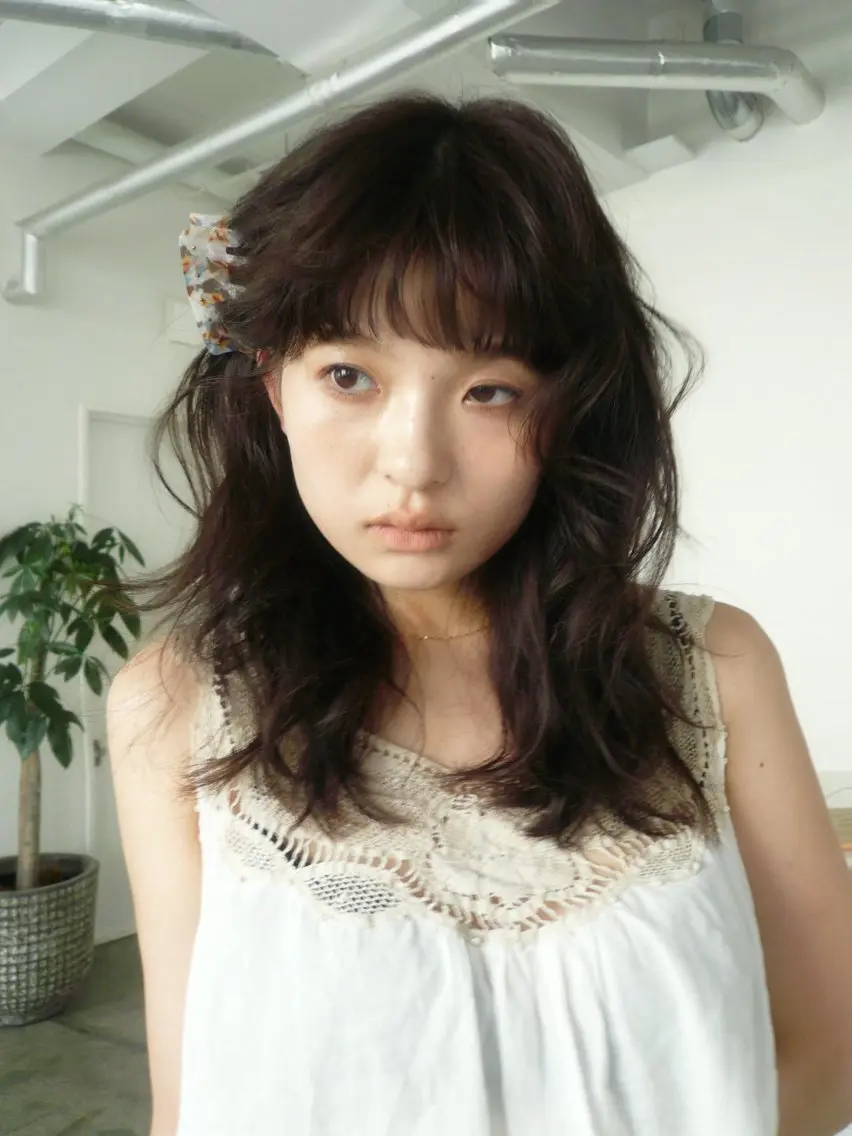 ミディアム カット パーマ 熊谷 由貴のヘアスタイル