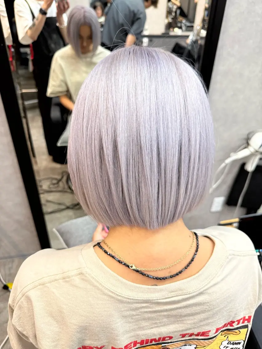 ショート カラー カット ヘアカラー トリートメント seiya/ハイトー ン/複雑履歴のヘアスタイル