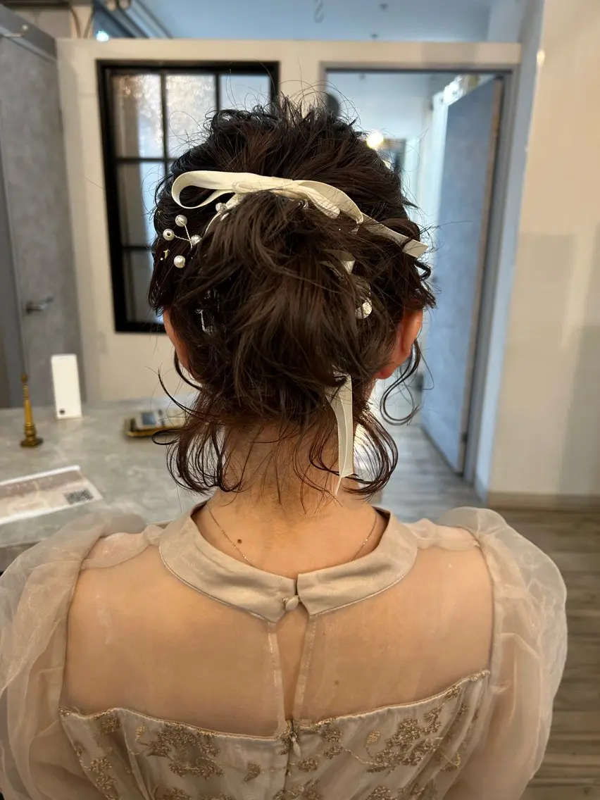 ヘアアレンジ ボブ ブリーチ／ヘアセット 🪞🌙minamiのヘアスタイル