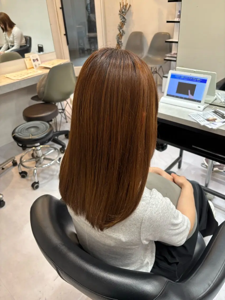 ミディアム カラー 透明感カラー ハッシュカット 髪質改善 レイヤーカット 縮毛矯正 カット ヘアカラー 🌙髪質改善カラー Momoka🦋のヘアスタイル