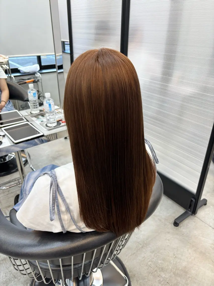 ロング カラー ベージュカラー ブリーチ ブラウンカラー ブラウンベージュ ダブルカラー 🌷艶感カラー🌷 富施 優花のヘアスタイル