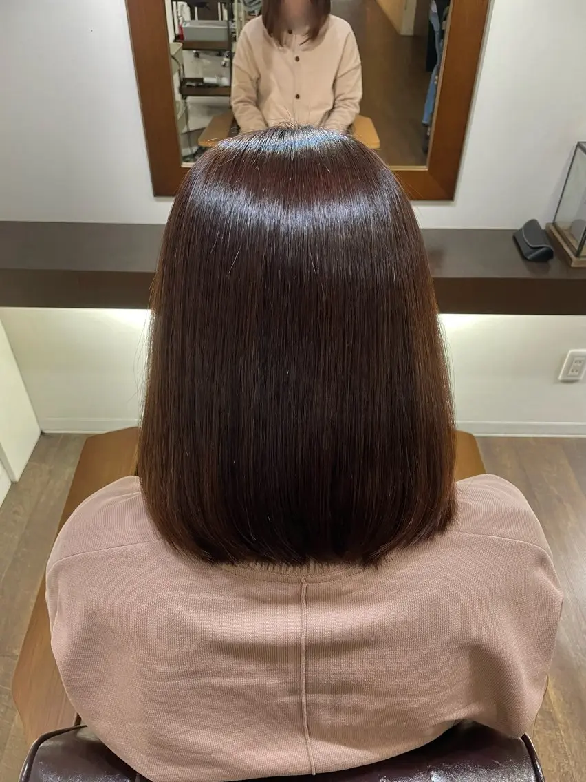 ミディアム 縮毛矯正 結衣 髪質改善モデル募集中のヘアスタイル