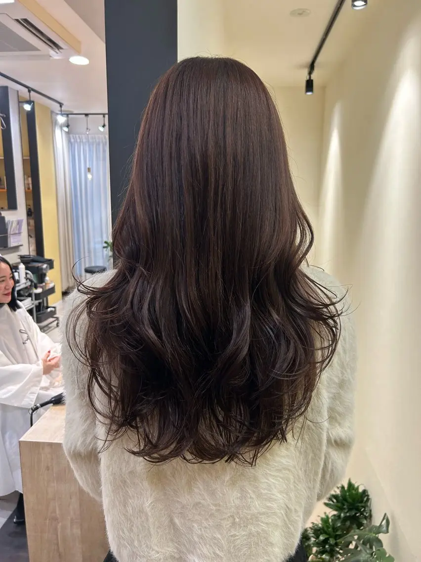 ロング カラー ブラウンカラー カット ヘアカラー トリートメント hubhair レイヤー/透明感のヘアスタイル