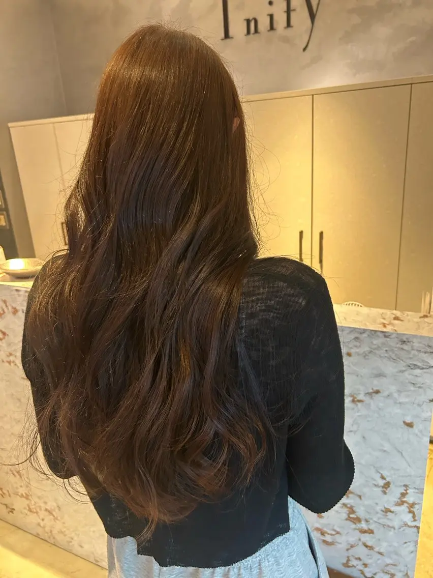 ロング カラー ブラウンカラー ココアブラウン ヘアカラー トリートメント 透明感ブラウン/艶髪 KIKOのヘアスタイル
