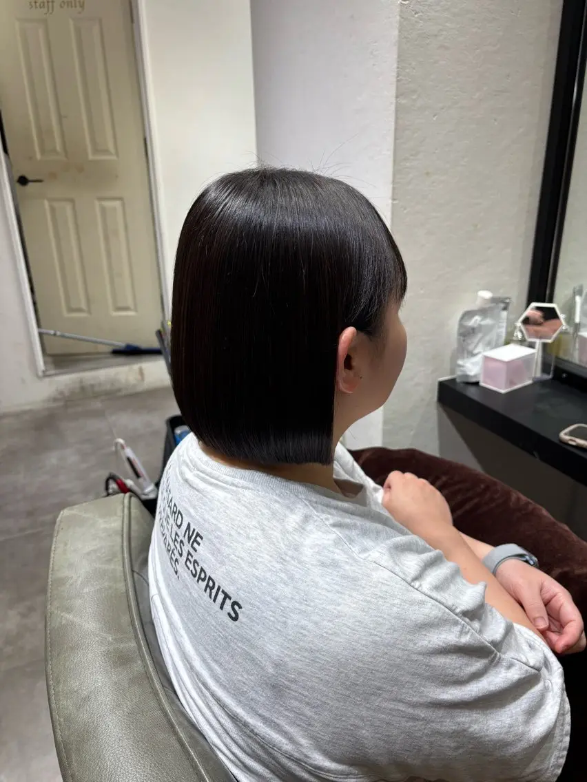ショート カット 縮毛矯正 【成増】縮毛矯正/ ボブ/野苅家のヘアスタイル