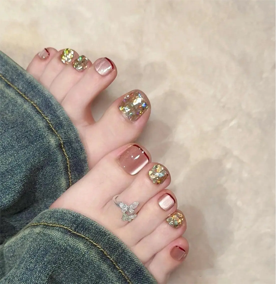 ネイル フットネイル M🌷nail 長さだし専門店のネイルデザイン